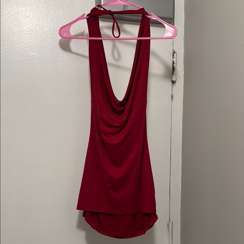 Tiger Mist Red Backless Tank Top